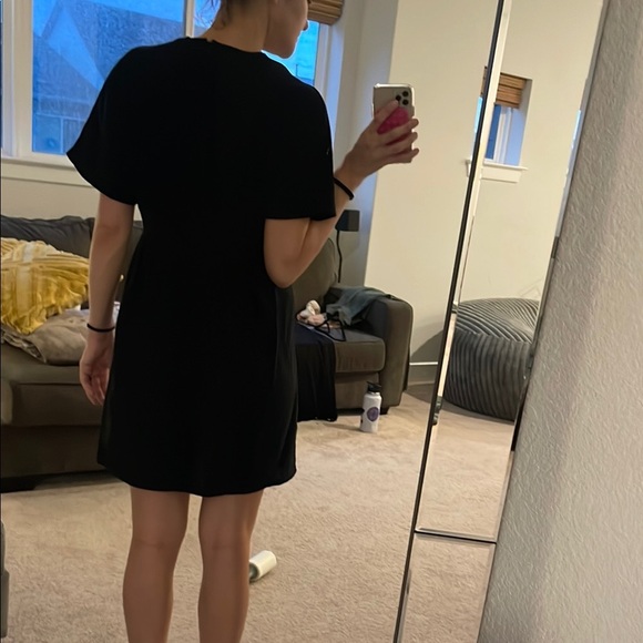 SHEIN Black Flutter Sleeve Wrap Mini Dress - Picture 2 of 4